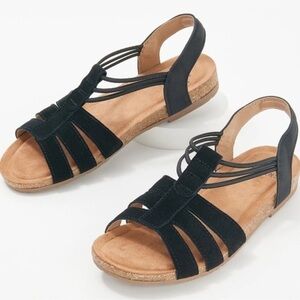 EARTH ORIGINS LANEY BLACK SUEDE SLING BACK SANDALS SIZE 11